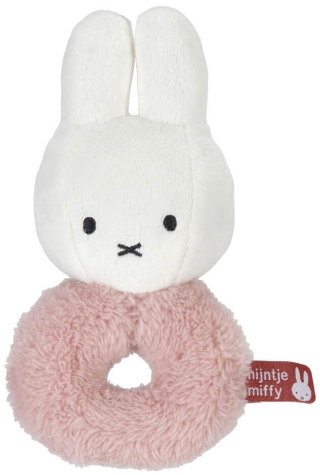 Miffy Plush Fluffy Ring Grab Rattle - Pink