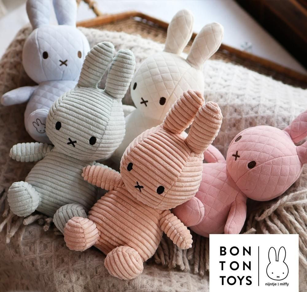 Miffy Plush Sitting ECO Corduroy - Misty Rose (23cm)