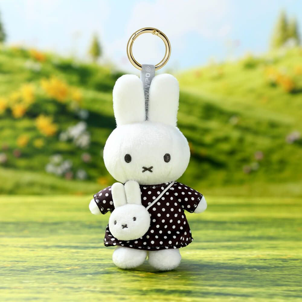 Miffy Black Dot Dress with Miffy Bag Keyring Bag Charm (14cm)