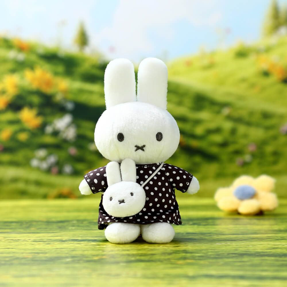Miffy Black Dot Dress with Miffy Bag Keyring Bag Charm (14cm)
