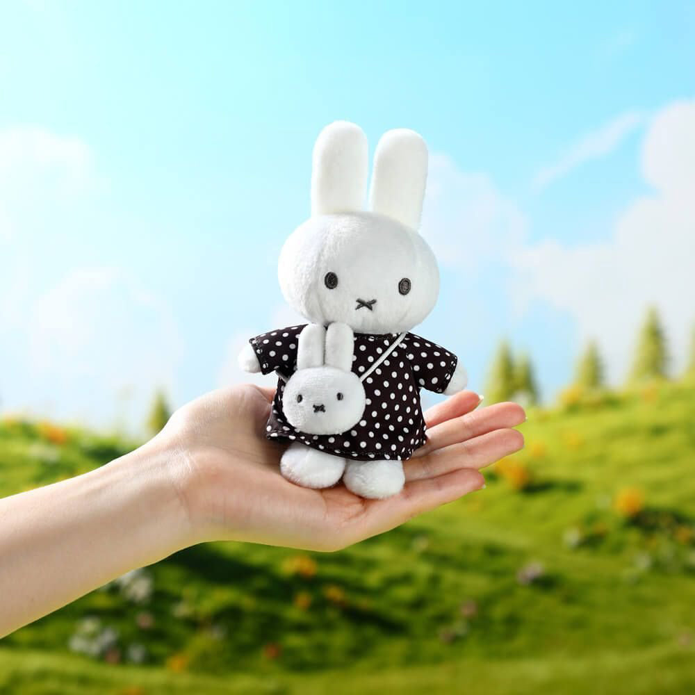 Miffy Black Dot Dress with Miffy Bag Keyring Bag Charm (14cm)