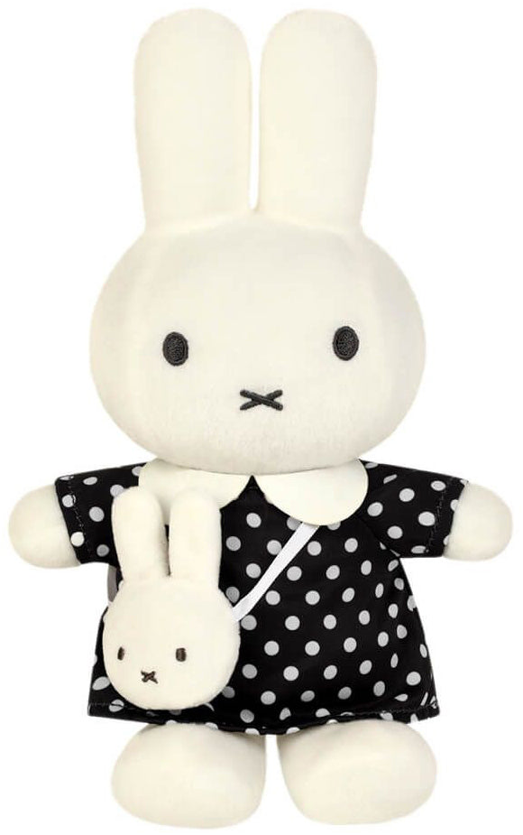 Miffy Plush with Polka Dot Dress & Miffy Bag - Black (23cm)