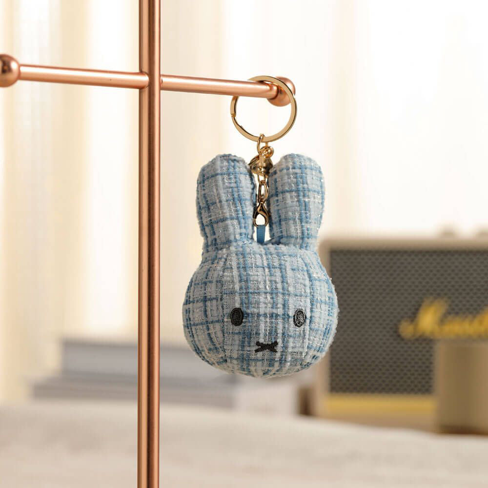 Miffy Plush Boucle-Style Keyring Bag Charm - Blue (10cm)