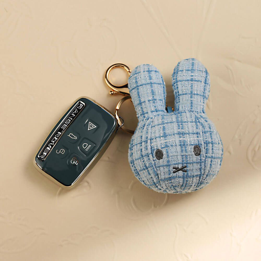 Miffy Plush Boucle-Style Keyring Bag Charm - Blue (10cm)