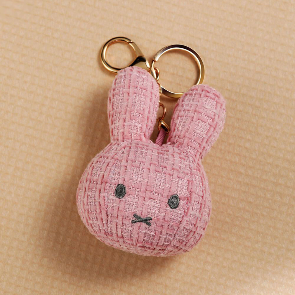 Miffy Plush Boucle-Style Keyring Bag Charm - Pink (10cm)
