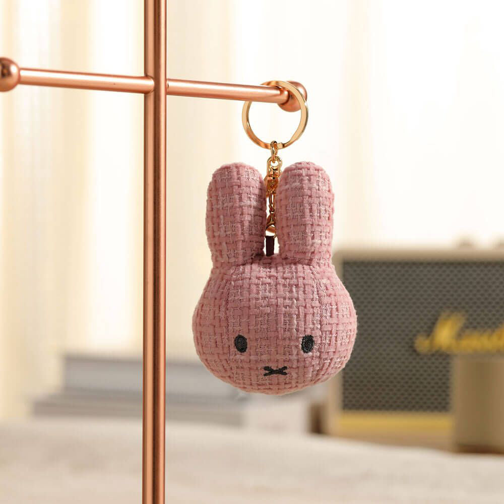 Miffy Plush Boucle-Style Keyring Bag Charm - Pink (10cm)