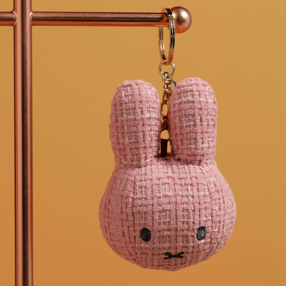 Miffy Plush Boucle-Style Keyring Bag Charm - Pink (10cm)