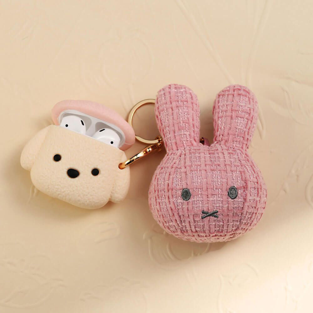 Miffy Plush Boucle-Style Keyring Bag Charm - Pink (10cm)