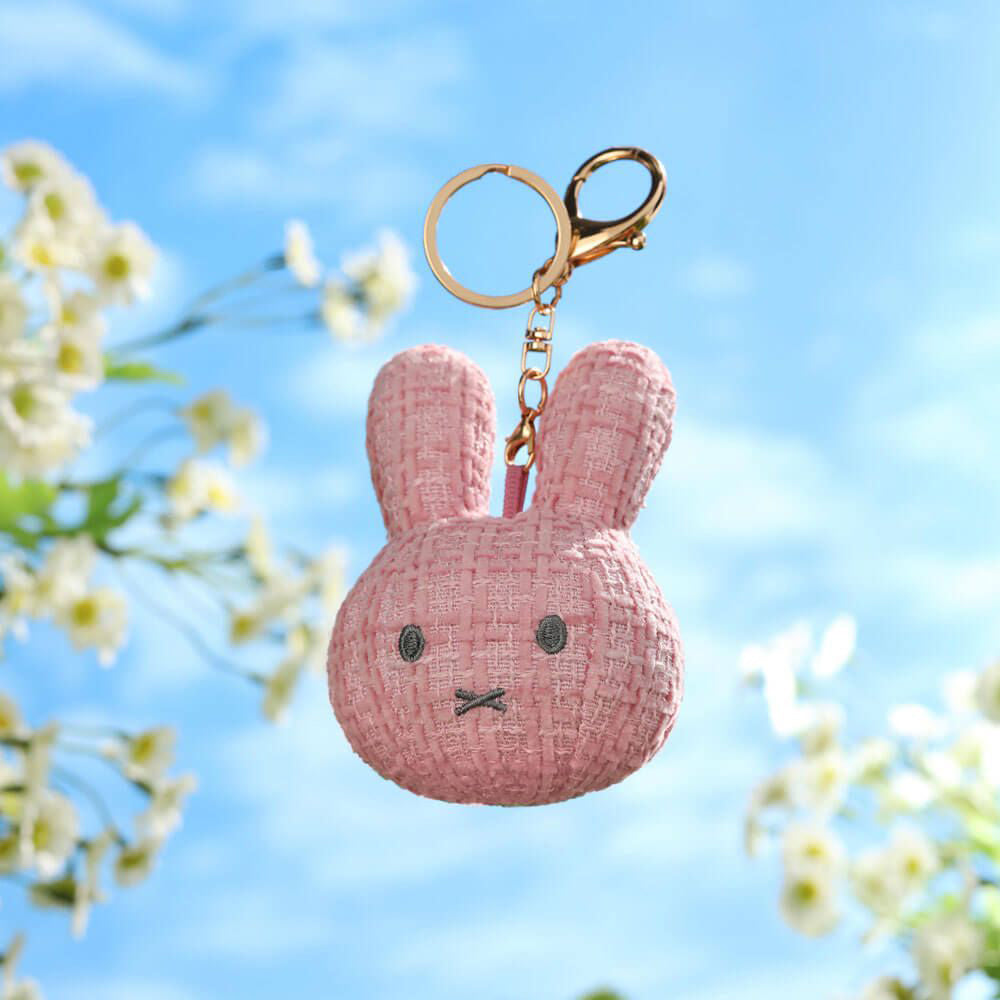 Miffy Plush Boucle-Style Keyring Bag Charm - Pink (10cm)