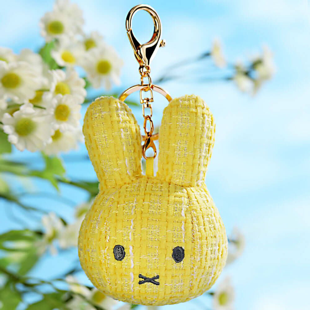 Miffy Plush Boucle-Style Keyring Bag Charm - Yellow (10cm)