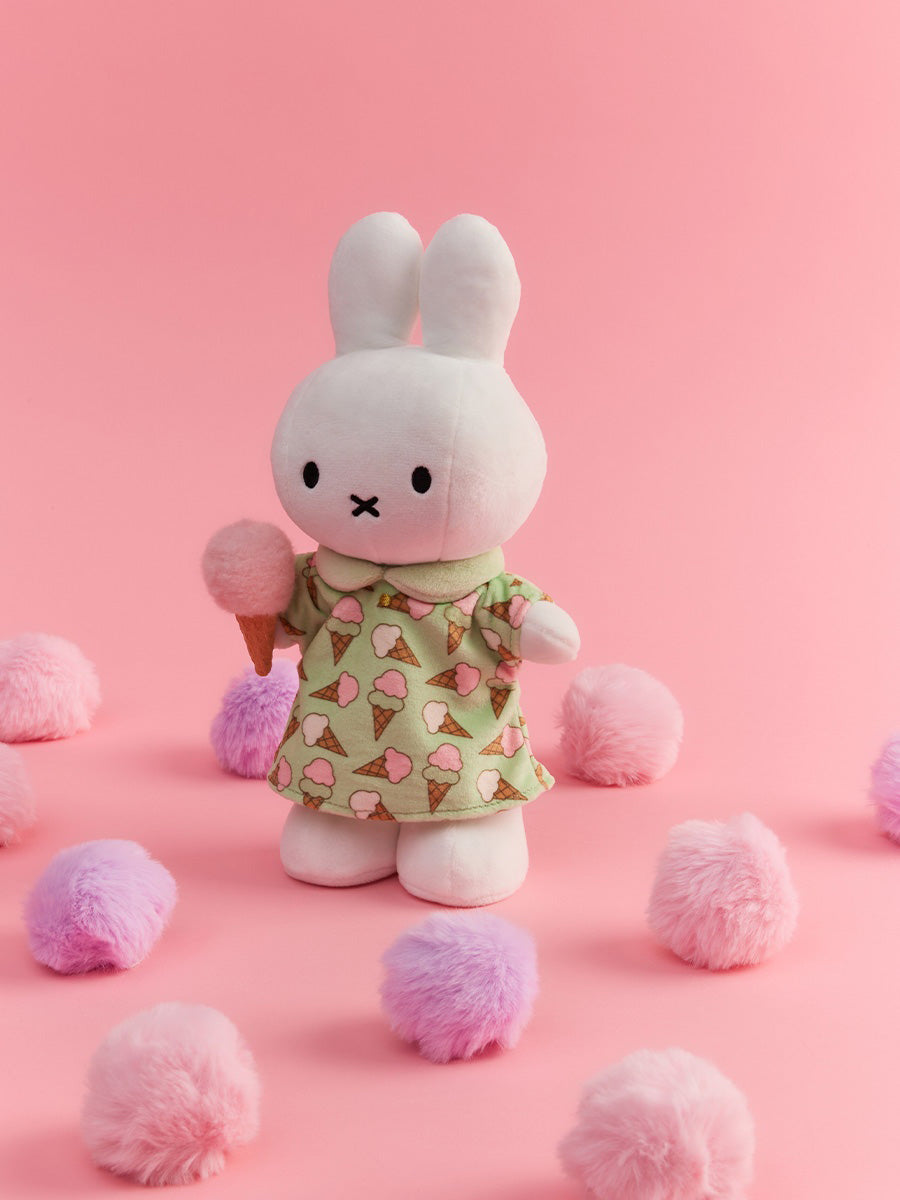 Miffy Plush Standing Ice Cream Dress - Mint (24cm)