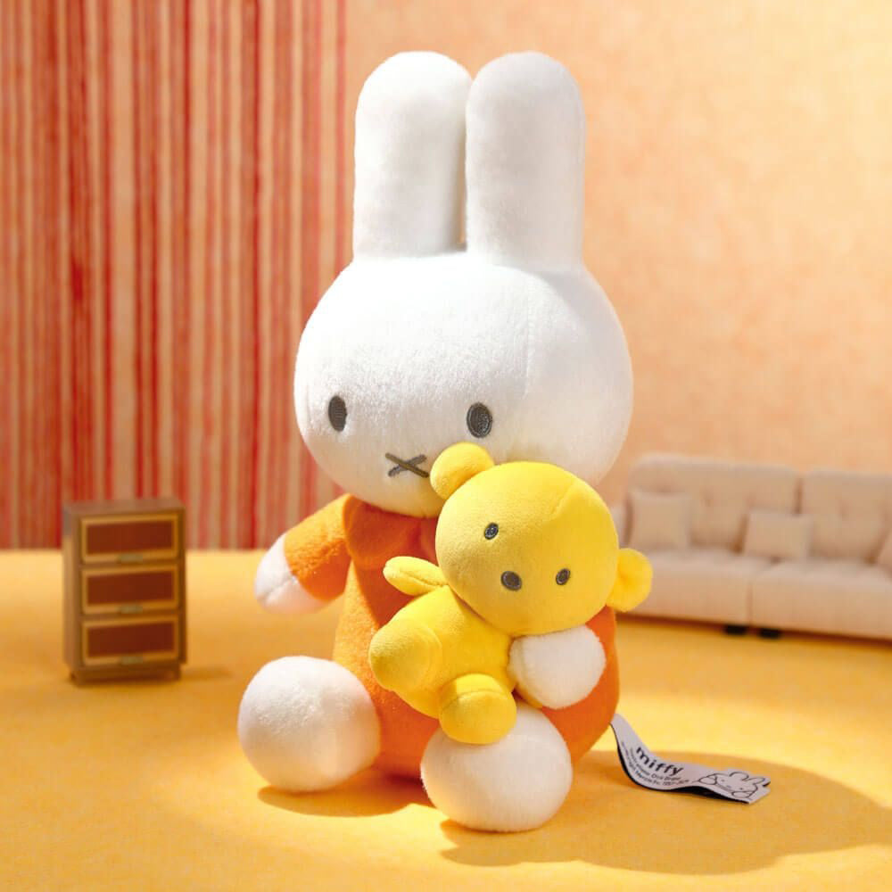 Miffy Plush with Teddy Bear - Orange & Yellow (26cm)