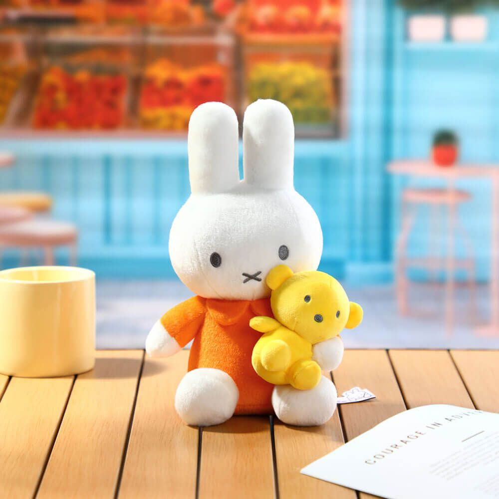 Miffy Plush with Teddy Bear - Orange & Yellow (26cm)