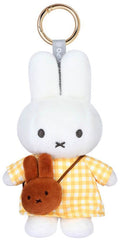 Miffy Yellow Checkered Dress with Melanie Bag Keyring Bag Charm (14cm)