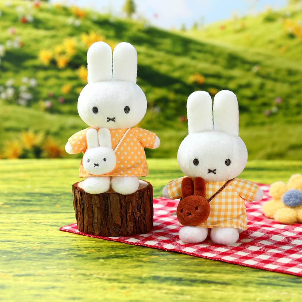 Miffy Yellow Checkered Dress with Melanie Bag Keyring Bag Charm (14cm)