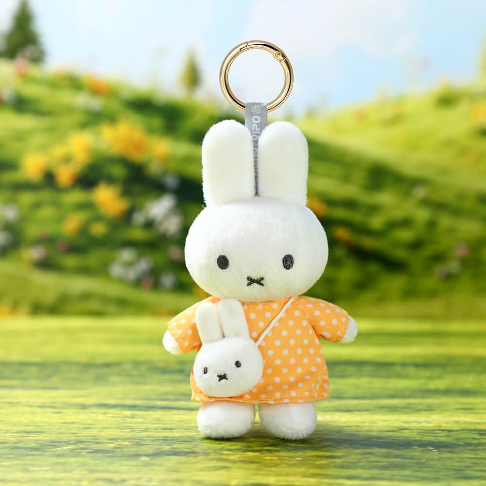 Miffy Yellow Dot Dress with Miffy Bag Keyring Bag Charm (14cm)