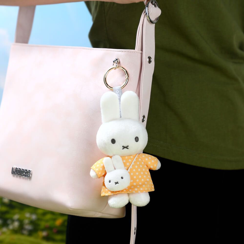 Miffy Yellow Dot Dress with Miffy Bag Keyring Bag Charm (14cm)
