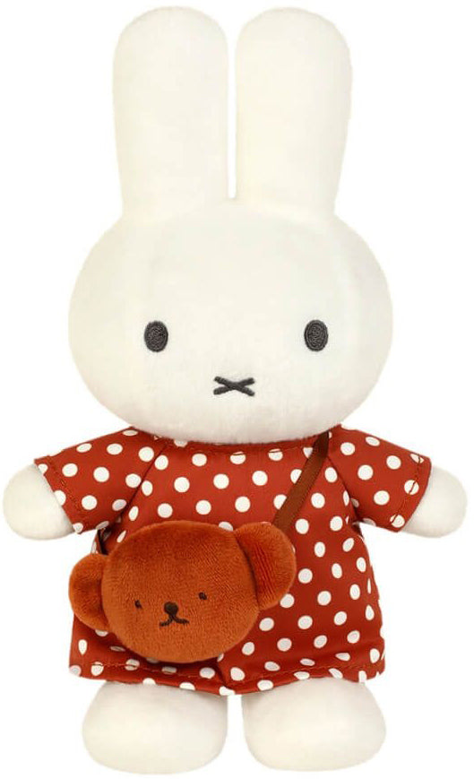 Miffy Plush with Polka Dot Dress & Boris Bag - Brown (23cm)