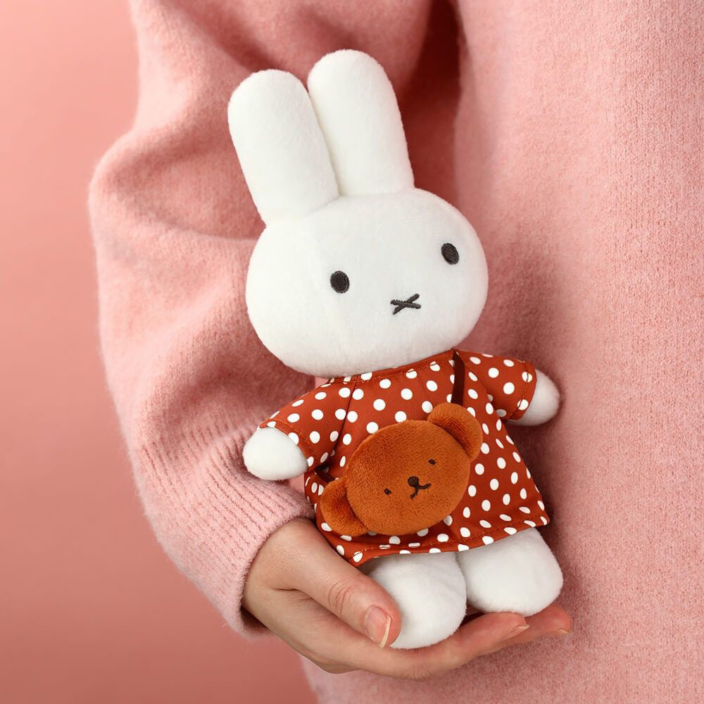 Miffy Plush with Polka Dot Dress & Boris Bag - Brown (23cm)