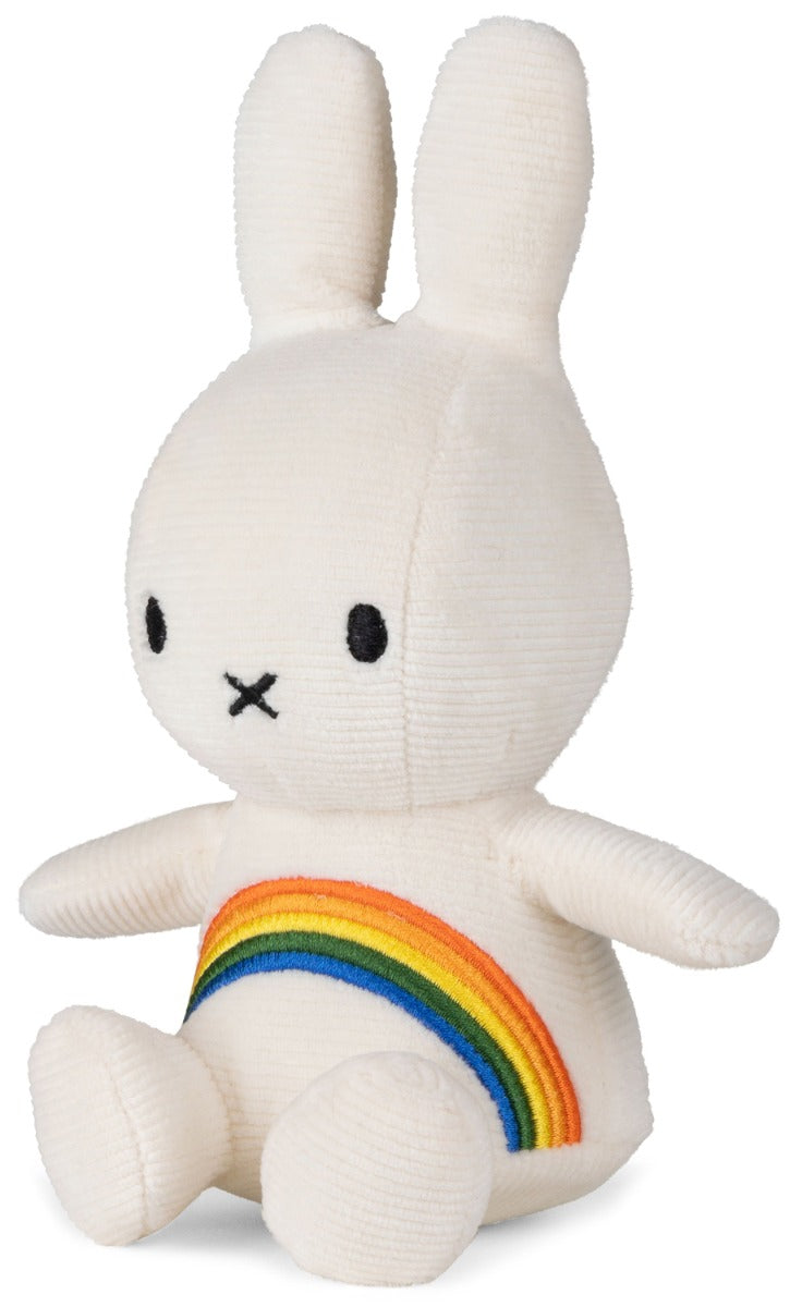 Miffy Plush Sitting Corduroy Rainbow - Off White (18cm)