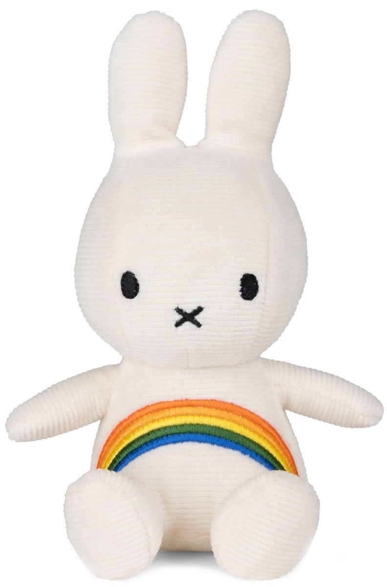 Miffy Plush Sitting Corduroy Rainbow - Off White (18cm)