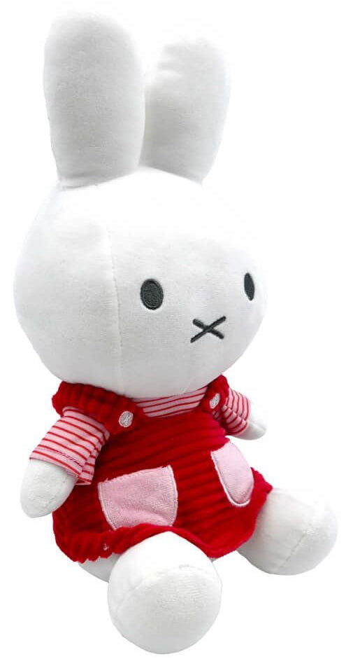Miffy Plush Sitting in Red & Pink Dress (32cm)