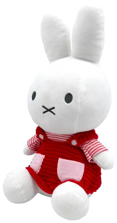 Miffy Plush Sitting in Red & Pink Dress (32cm)