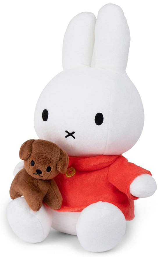 Miffy Plush Sitting with Snuffy - Red & Brown (33cm)