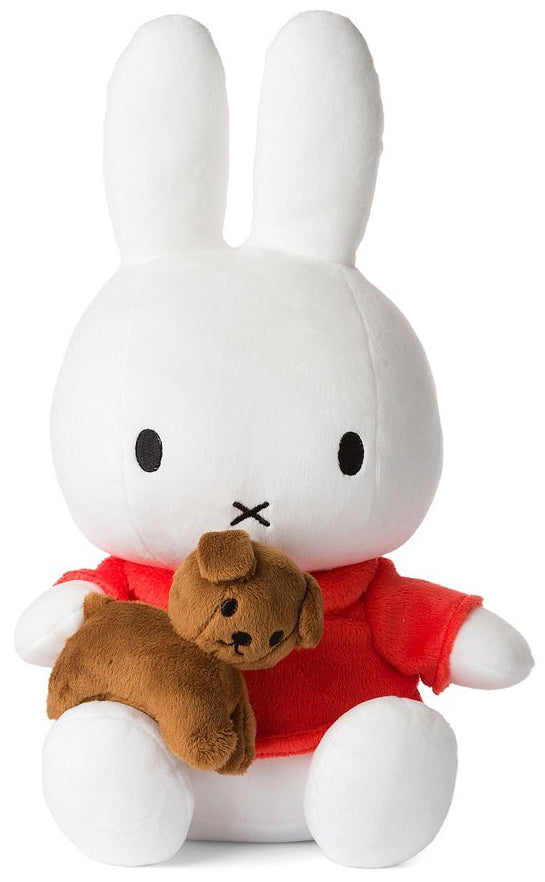 Miffy Plush Sitting with Snuffy - Red & Brown (33cm)