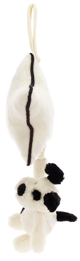 Jellycat Bashful Black & Cream Puppy Musical Pull