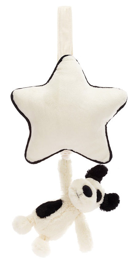 Jellycat Bashful Black & Cream Puppy Musical Pull