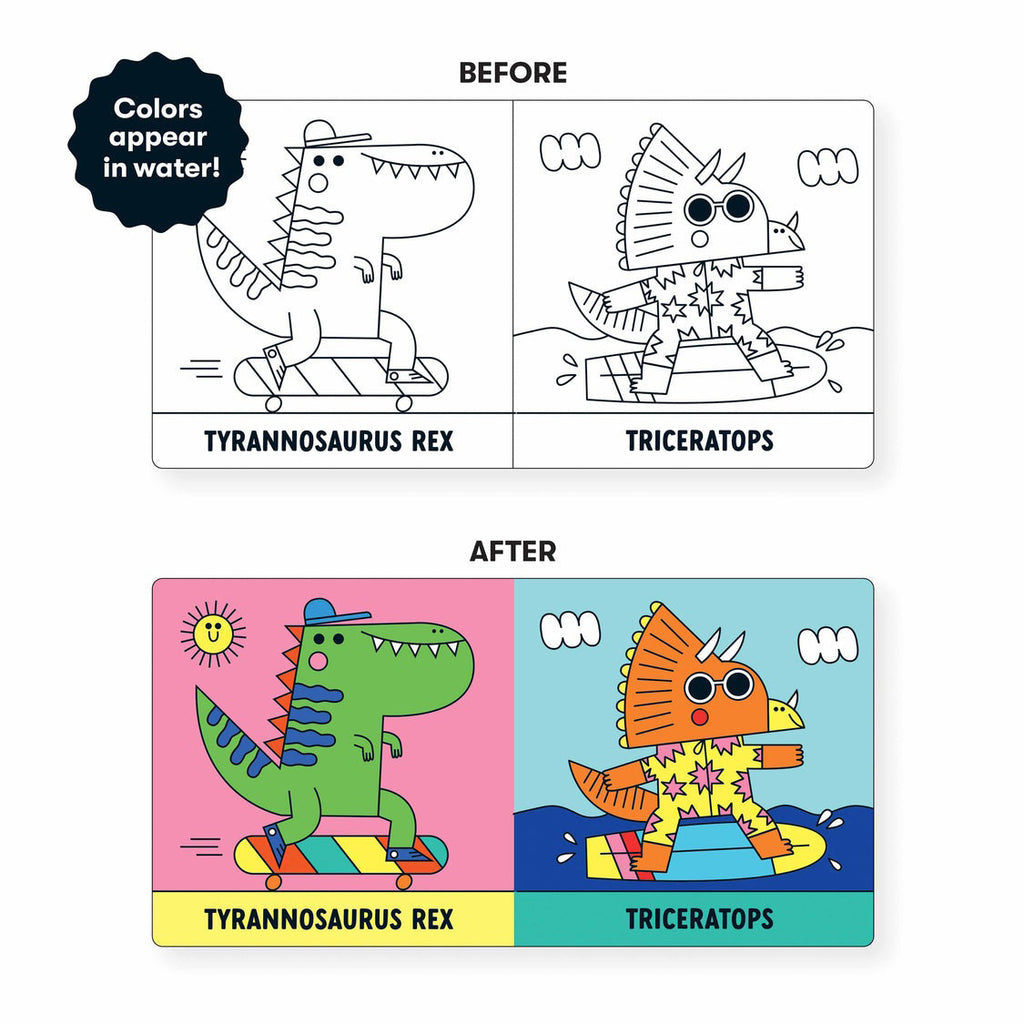 Mudpuppy Colour Magic Bath Book - Rub-A-Dub Dinos
