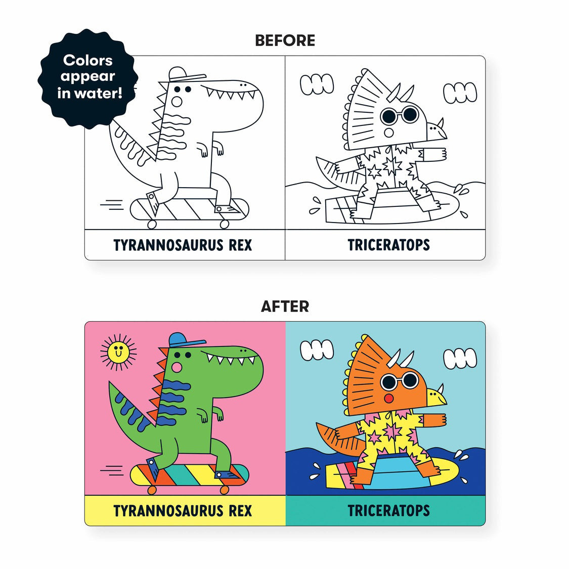Mudpuppy Colour Magic Bath Book - Rub-A-Dub Dinos