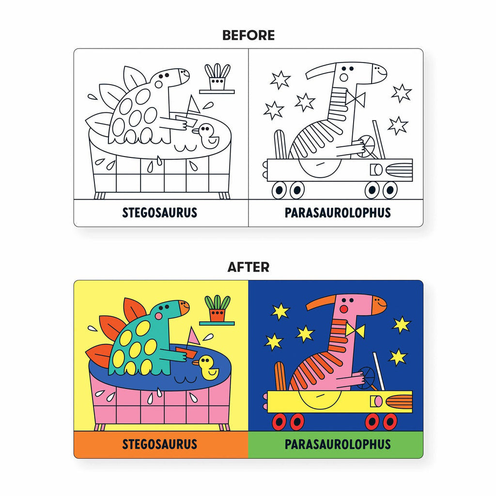 Mudpuppy Colour Magic Bath Book - Rub-A-Dub Dinos