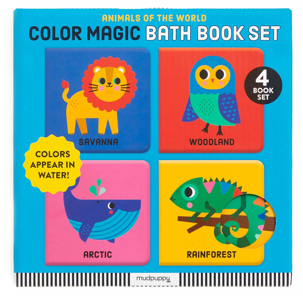 Mudpuppy Colour Magic Bath Book 4pc Set - Animals of the World
