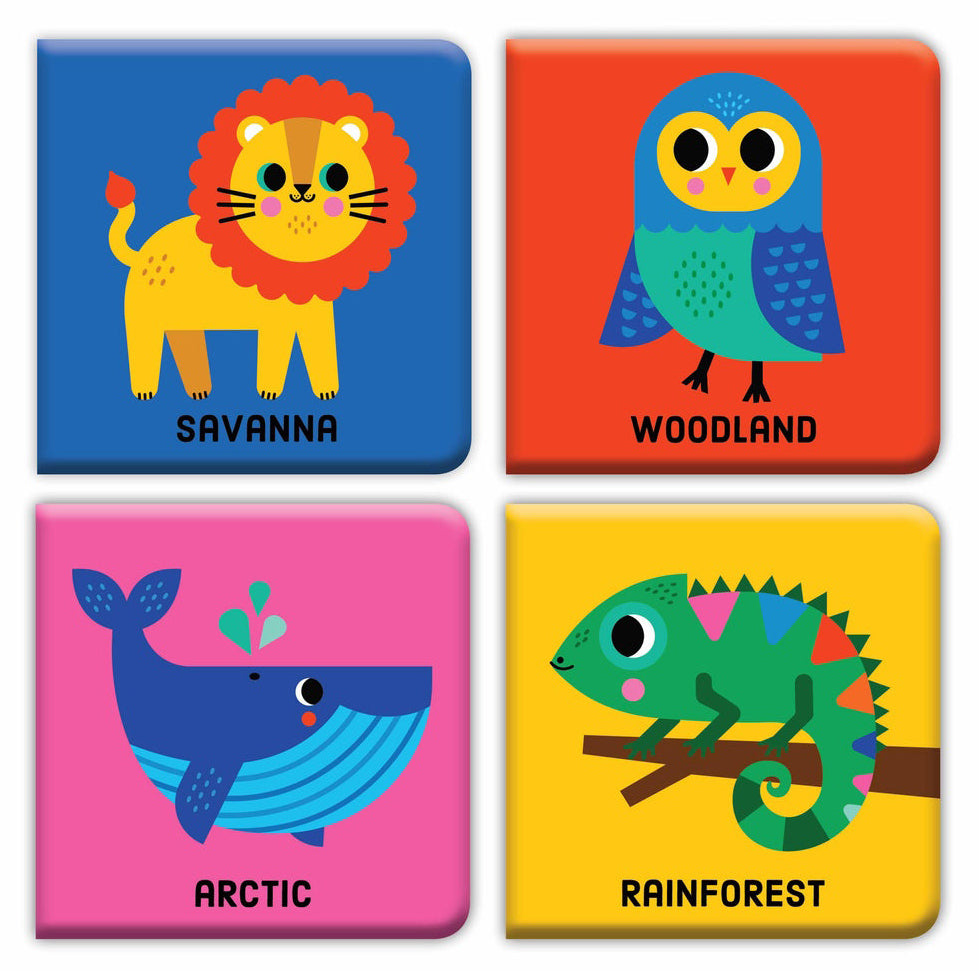 Mudpuppy Colour Magic Bath Book 4pc Set - Animals of the World