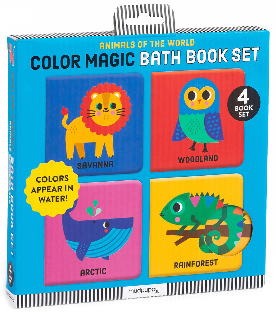 Mudpuppy Colour Magic Bath Book 4pc Set - Animals of the World