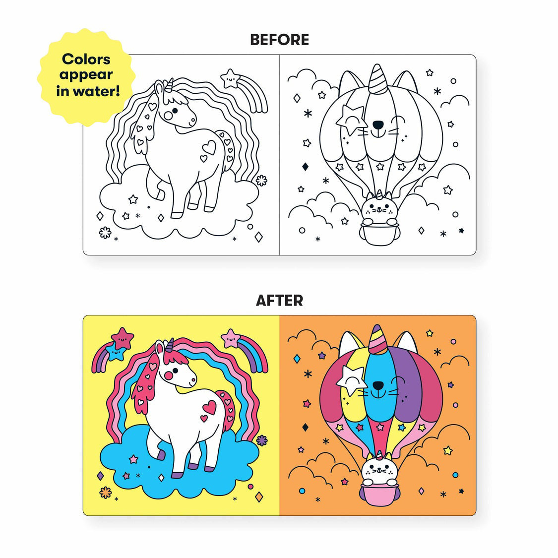 Mudpuppy Colour Magic Bath Book - Unicorn Dreams