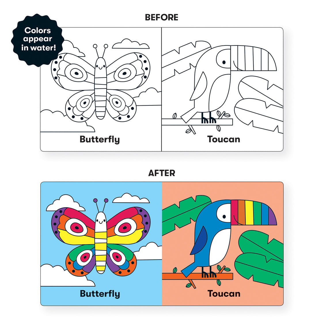 Mudpuppy Colour Magic Bath Book - Wild Rainbow