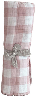 Alimrose Muslin Cotton Swaddle - Rose Check