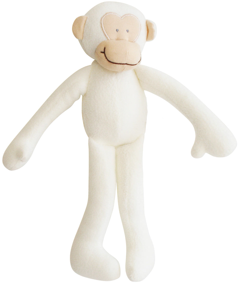 Alimrose Fleece Monkey Toy Rattle - Ivory (28cm)