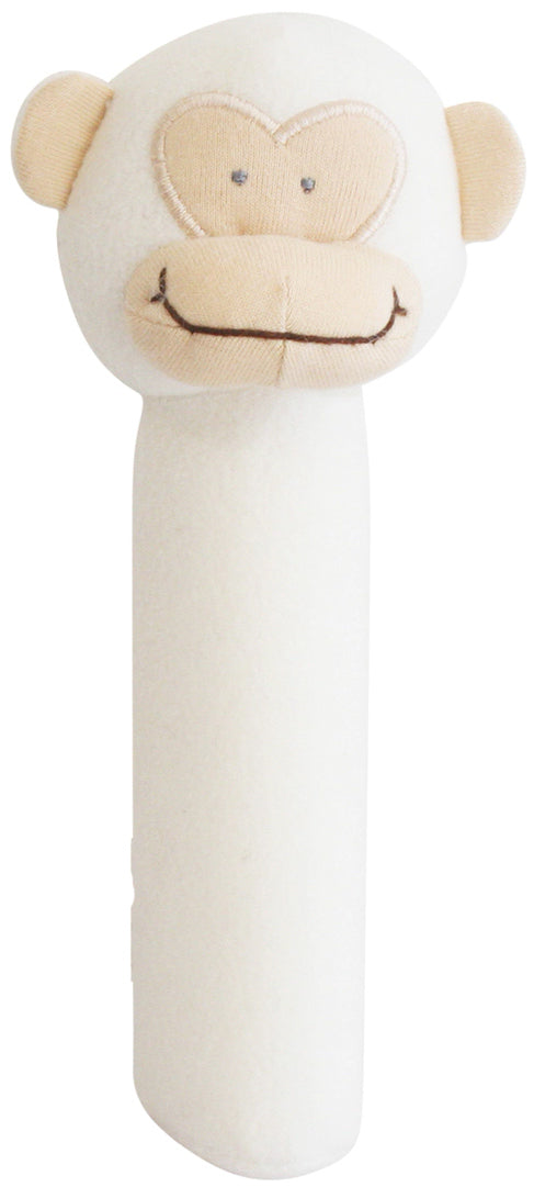 Alimrose Fleece Monkey Hand Squeaker - Ivory