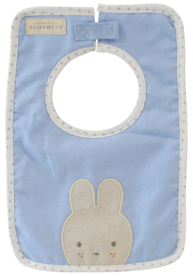 Alimrose Linen Bunny Bib - Blue