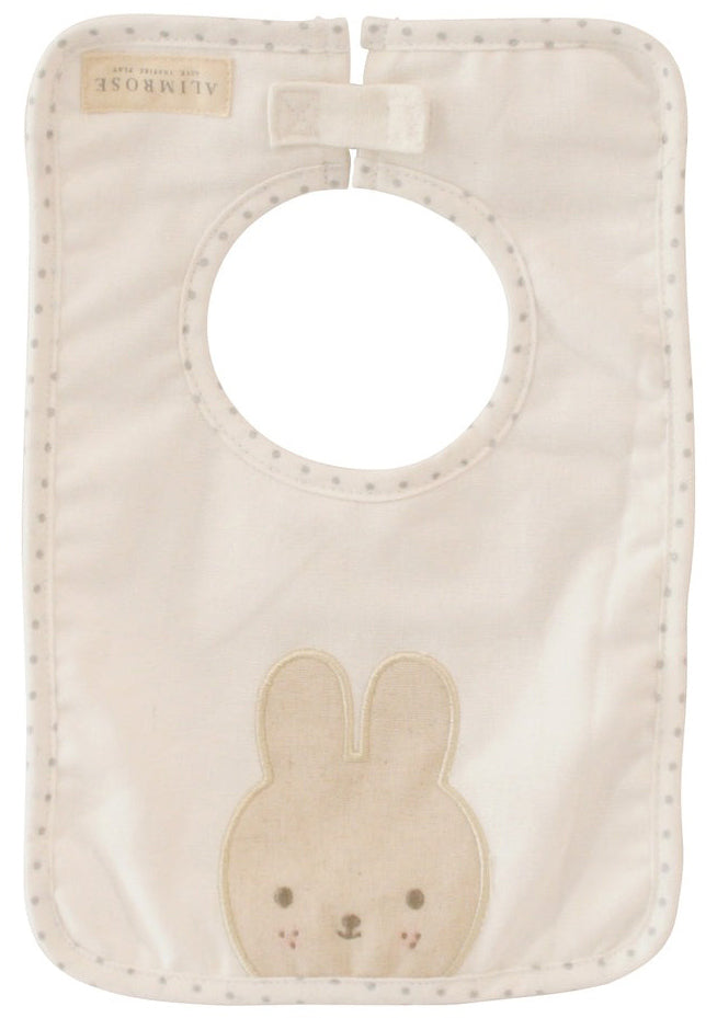 Alimrose Linen Bunny Bib - Ivory