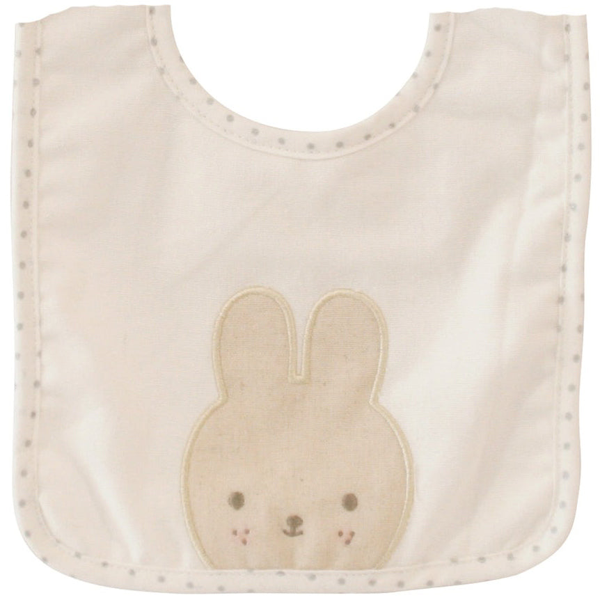 Alimrose Linen Bunny Bib - Ivory