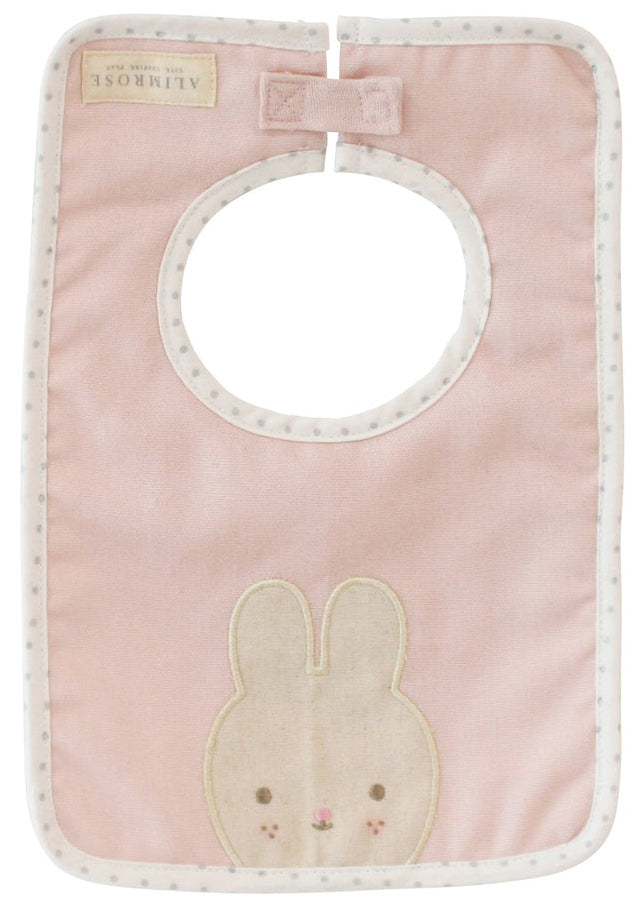 Alimrose Linen Bunny Bib - Pink
