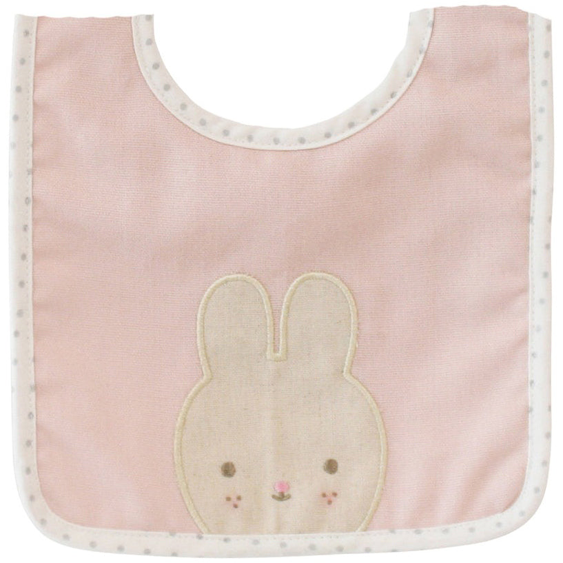Alimrose Linen Bunny Bib - Pink