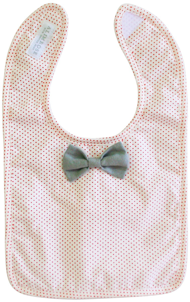 Alimrose Bow Tie Bib - Red Grey