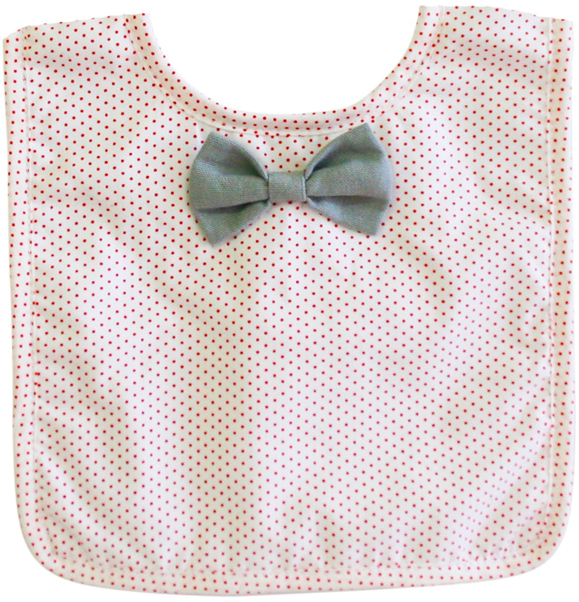 Alimrose Bow Tie Bib - Red Grey