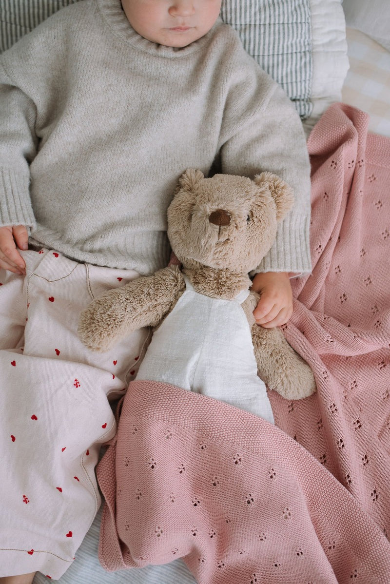 Nana Huchy Mr Honey Bear - White Overalls (40cm)